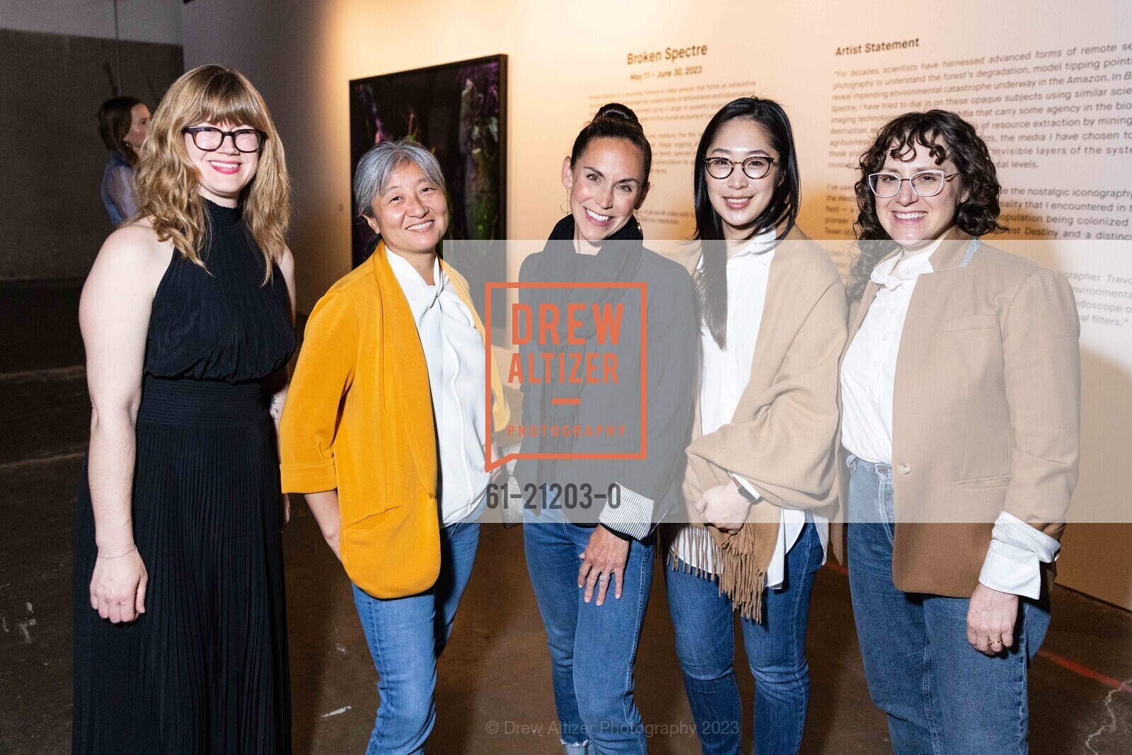 Rachel Sample, Tsugumi Maki, Clara Baruth, Sheila Shin, Margaret Coad, VIP Preview and North American Debut: Richard Mosse's"Broken Spectre", Minnesota Street Project Foundation @ US. Minnesota Street Project Foundation @ US, May 10th, 2023, Photo #61-21203-0 Rachel Sample, Tsugumi Maki, Clara Baruth, Sheila Shin, Margaret Coad, Photo #61-21203-0