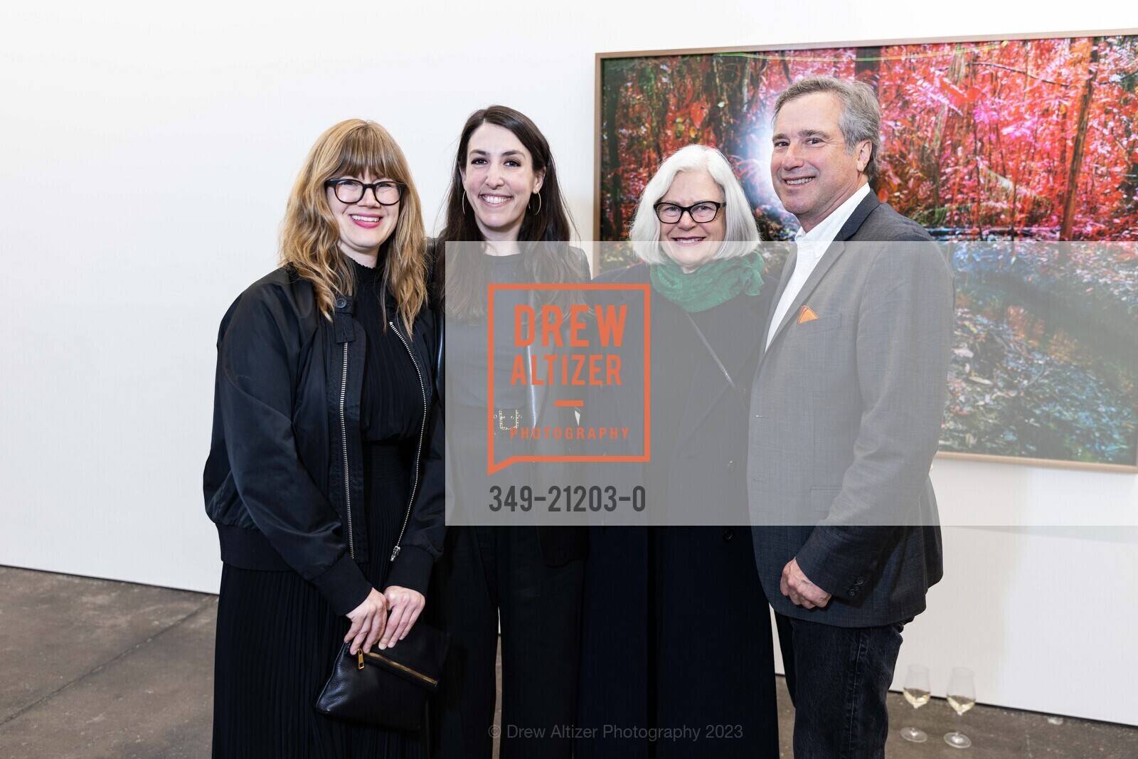 Rachel Sample, Shelby Rachleff, Robin Leddy Giustina, Tom Giustina, VIP Preview and North American Debut: Richard Mosse's"Broken Spectre", Minnesota Street Project Foundation @ US. Minnesota Street Project Foundation @ US, May 10th, 2023, Photo #349-21203-0 Rachel Sample, Shelby Rachleff, Robin Leddy Giustina, Tom Giustina, Photo #349-21203-0