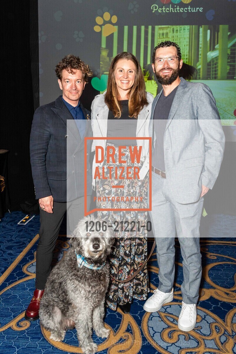 Jamie Ennis, Margaret Hathaway, Brady, Michael Hathaway, Shanti Project/ PAWS Petchitecture 2023, Hotel Fairmont San Francisco @ 950 Mason St, SF, CA 94108 US. Hotel Fairmont San Francisco @ 950 Mason St, SF, CA 94108 US, May 18th, 2023, Photo #1206-21221-0 Jamie Ennis, Margaret Hathaway, Brady, Michael Hathaway, Photo #1206-21221-0