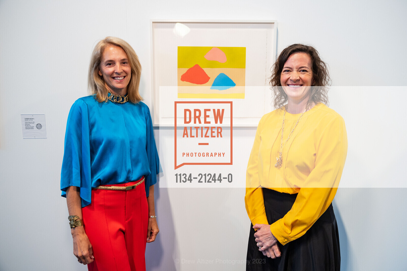 Evie Simon, Hilah Schutt, Headlands Center for the Arts' 16th Annual Benefit Art Auction 2023, Festival Pavilion @ 38 Fort Mason, SF, CA 94123 US. Festival Pavilion @ 38 Fort Mason, SF, CA 94123 US, June 6th, 2023, Photo #1134-21244-0 Evie Simon, Hilah Schutt, Photo #1134-21244-0