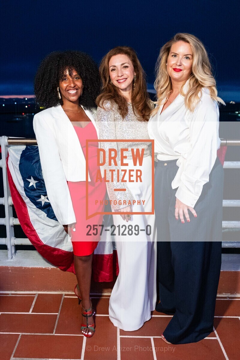 Meron Foster, Maryam Muduroglu, Liston Hulse, Consular Corps' 4th of July Celebration 2023, Maritime Museum @ 900 Beach St, SF, CA 94109 US. Maritime Museum @ 900 Beach St, SF, CA 94109 US, Photo #257-21289-0 Meron Foster, Maryam Muduroglu, Liston Hulse, Photo #257-21289-0