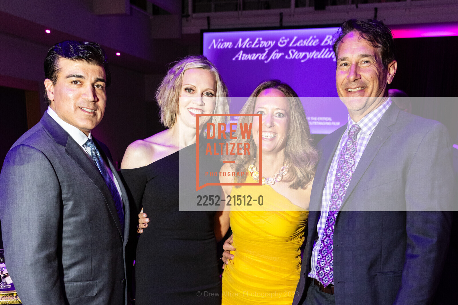 SAN FRANCISCO, CA - December 4 - Dean Zucreya, Dayna Zucreya, Rayne Thompson And Chris Carvalho Attend SFFILM Awards Night Honoring Greta Gerwig, Roger Ross Williams, Cord Jefferson, And Nicolas Cage On December 4th 2023 At Yerba Buena Center For The Arts In San Francisco, CA (Photo - Ando Caulfield For Drew Altizer Photography), SFFILM Awards Night Honoring Greta Gerwig, Roger Ross Williams, Cord Jefferson, and Nicolas Cage, Yerba Buena Center for the Arts. 701 Mission St, San Francisco, CA 94103 US, December 4th, 2023, Photo #2252-21512-0 SAN FRANCISCO, CA - December 4 - Dean Zucreya, Dayna Zucreya, Rayne Thompson And Chris Carvalho Attend SFFILM Awards Night Honoring Greta Gerwig, Roger Ross Williams, Cord Jefferson, And Nicolas Cage On December 4th 2023 At Yerba Buena Center For The Arts In San Francisco, CA (Photo - Ando Caulfield For Drew Altizer Photography), Photo #2252-21512-0
