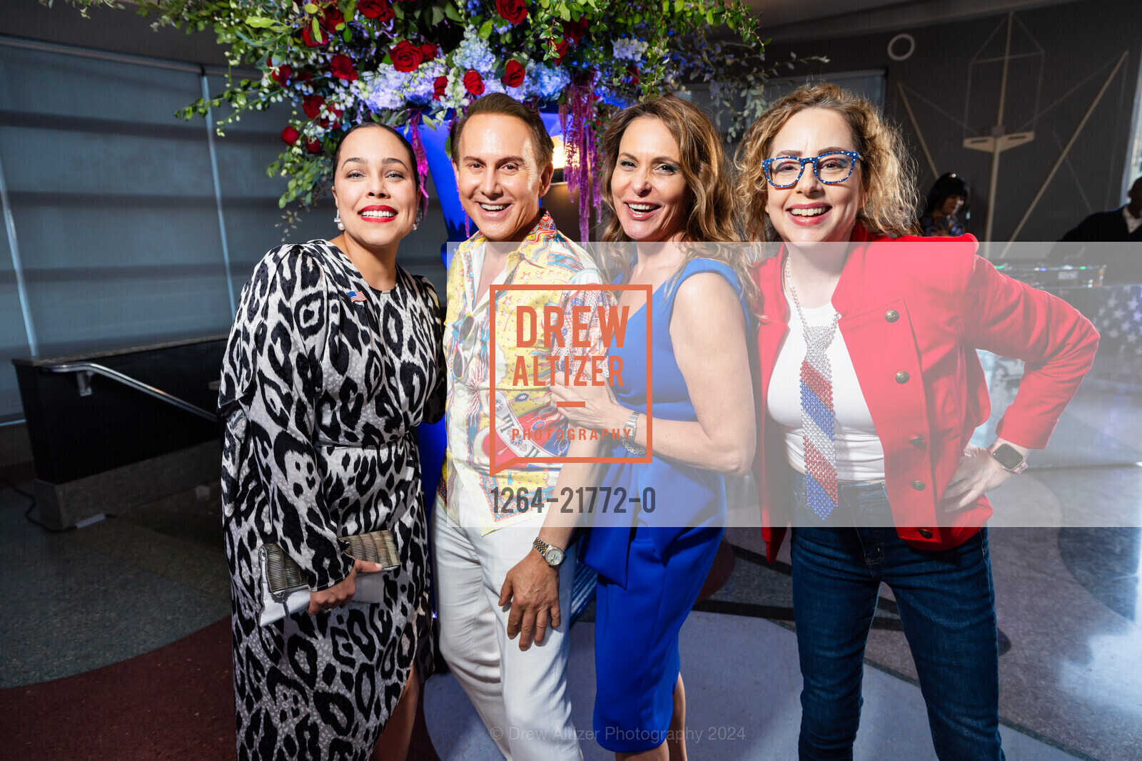 Marisa Rodriguez, Joel Goodrich, Teresa Rodriguez, Stephanie Block, San Francisco Consular Corps July 4th Celebration at the Maritime Museum, Maritime Museum. 900 Beach St, SF, CA 94109 US, July 4th, 2024, Photo #1264-21772-0 Marisa Rodriguez, Joel Goodrich, Teresa Rodriguez, Stephanie Block, Photo #1264-21772-0