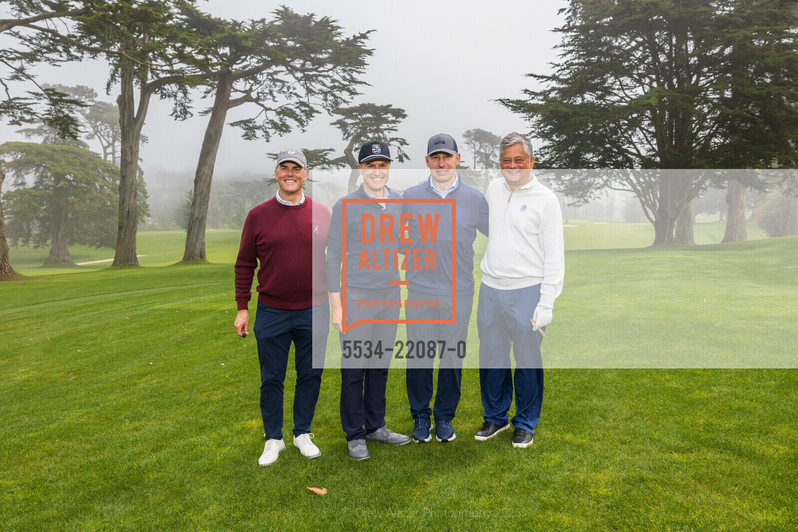 Brian Hetherington, Bryce Dakin, Anthony Noto, Kabir Misra, 2025 Sofi Child Mind Institute Golf Invitational, The Olympic Club. 599 Skyline Boulevard, April 7th, 2025, Photo #5534-22087-0 Brian Hetherington, Bryce Dakin, Anthony Noto, Kabir Misra, Photo #5534-22087-0