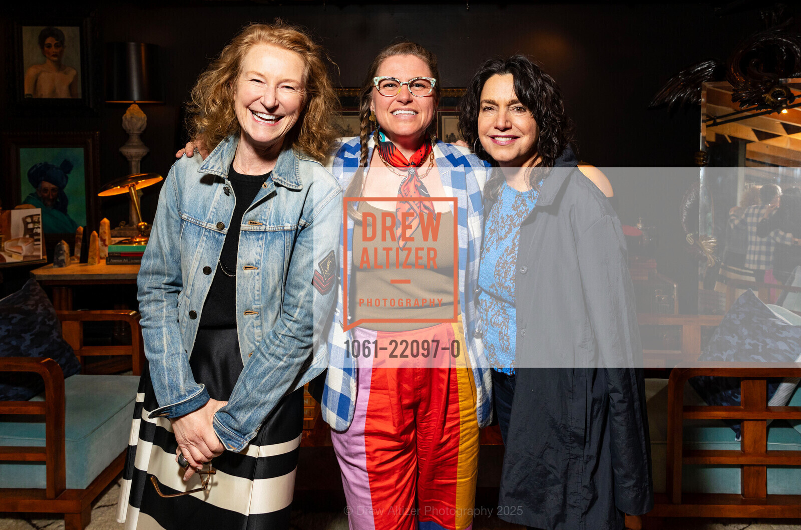 Samantha Hartley Hewitt, Tiffany Kramer, Carmen Vega, AD PRO x KEN FULK Private Preview Party, Ken Fulk Magic Factory Peepshow and Loft. 310 7th Street, April 16th, 2025, Photo #1061-22097-0 Samantha Hartley Hewitt, Tiffany Kramer, Carmen Vega, Photo #1061-22097-0