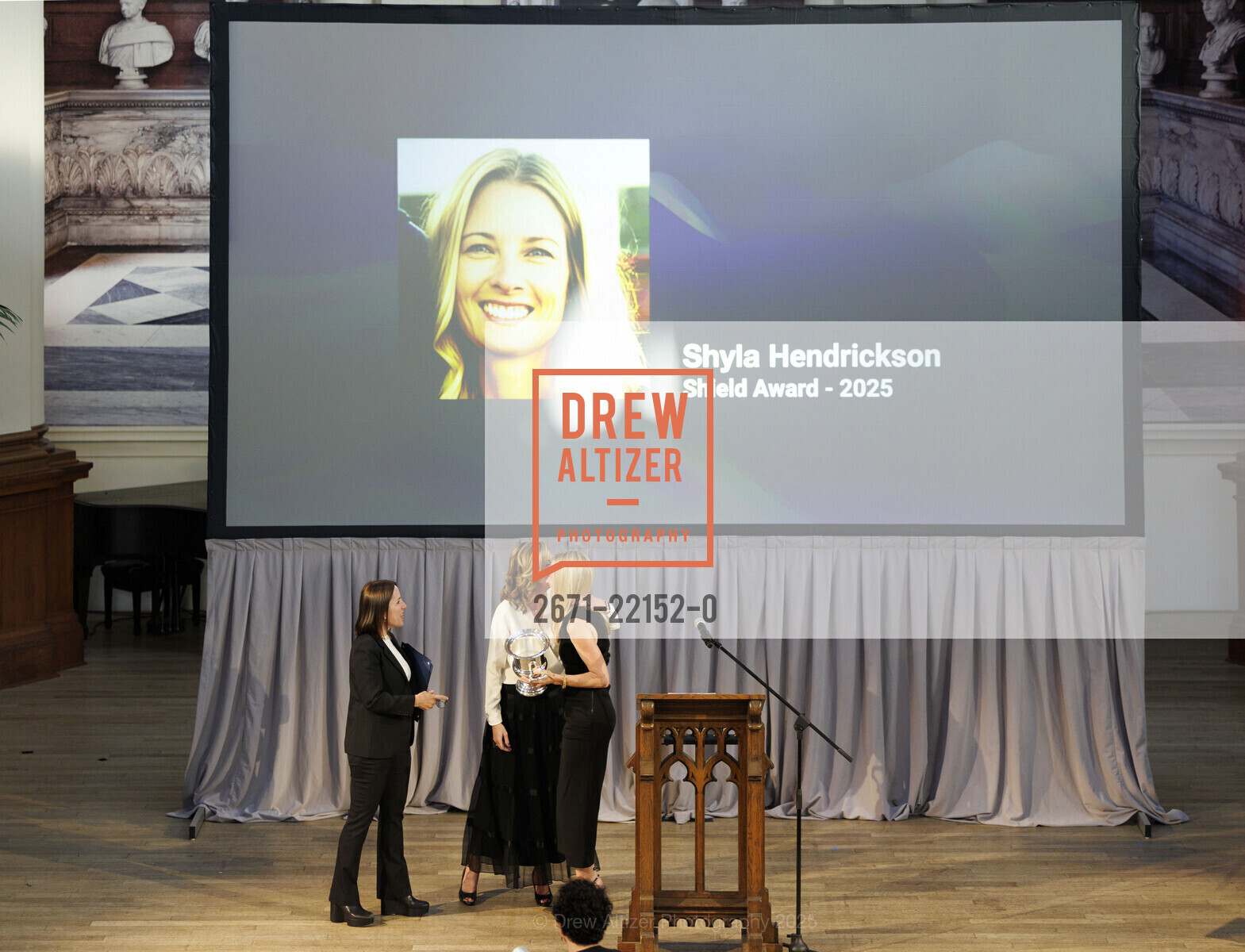 Eleni Kounalakis, Shyla Hendrickson, Isabelle Finney, Mission Possible Gala with Marshawn Lynch & The Honorable Willie L. Brown, Jr., Ken Fulk's Saint Joseph's Arts Society. 1401 Howard Street, May 6th, 2025, Photo #2671-22152-0 Eleni Kounalakis, Shyla Hendrickson, Isabelle Finney, Photo #2671-22152-0