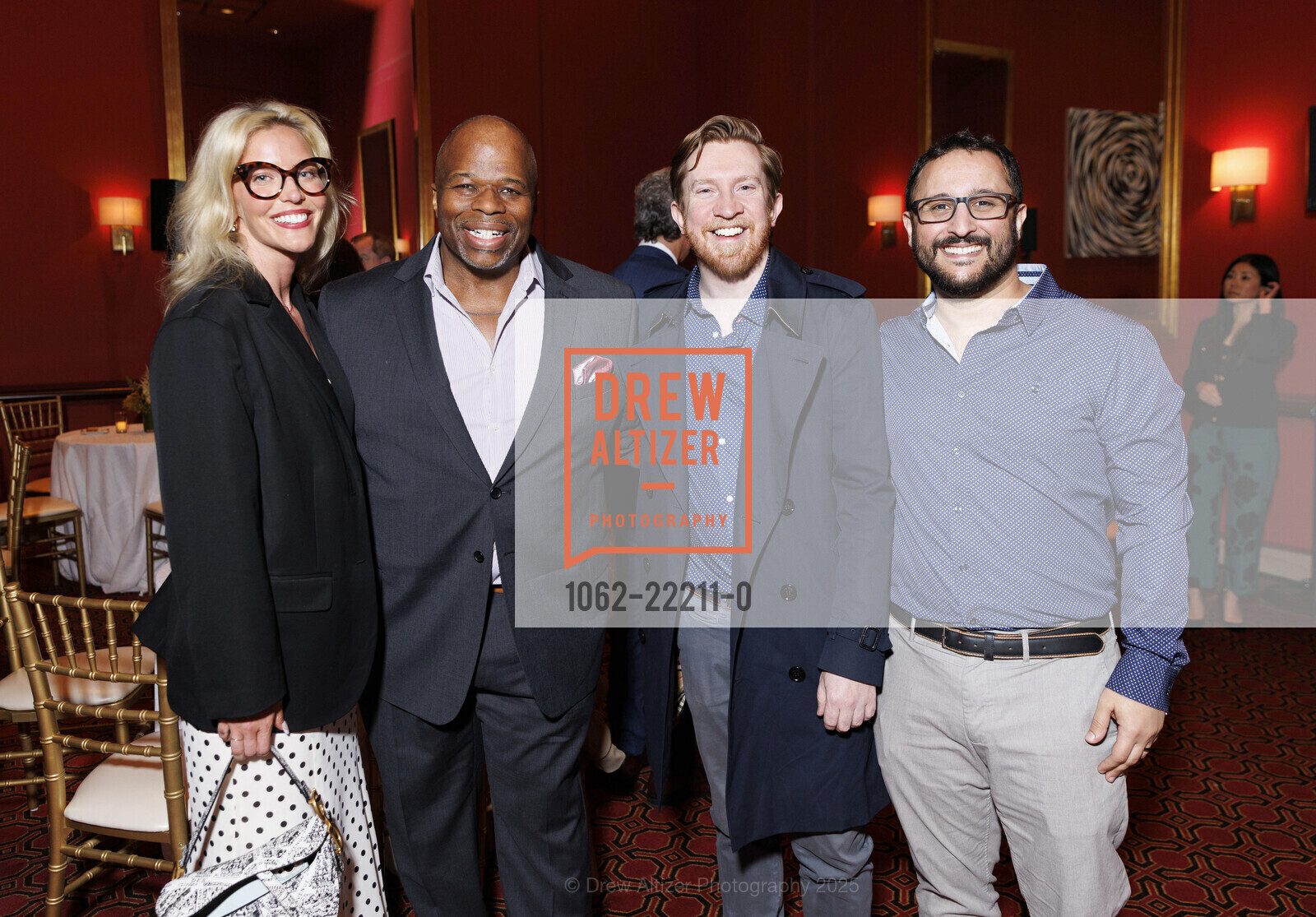 Katelyn Wilson, Lester Lynch, Kevin Korth, Guy Danus, SF Symphony Postconcert Reception Celebrating Composer Gordon Getty, Davies Symphony Hall. 201 Van Ness Avenue, June 20th, 2025, Photo #1062-22211-0 Katelyn Wilson, Lester Lynch, Kevin Korth, Guy Danus, Photo #1062-22211-0